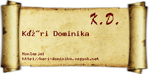 Kéri Dominika névjegykártya